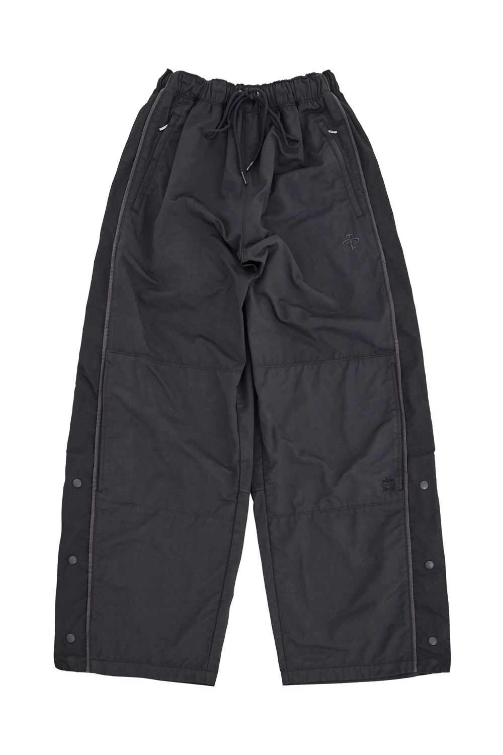1011 Nylon Track Pants-Triple Black